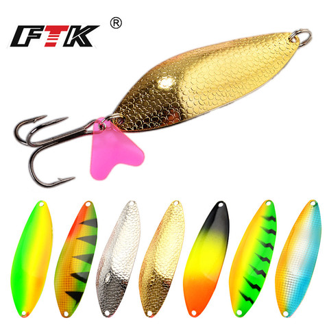 FTK 1PC cuchara de señuelo de Pesca 8 colores 30g/32g/40g con agudos gancho 35647-BN bajo CrankBait cuchara manivela cebo Pesca abordar ► Foto 1/6