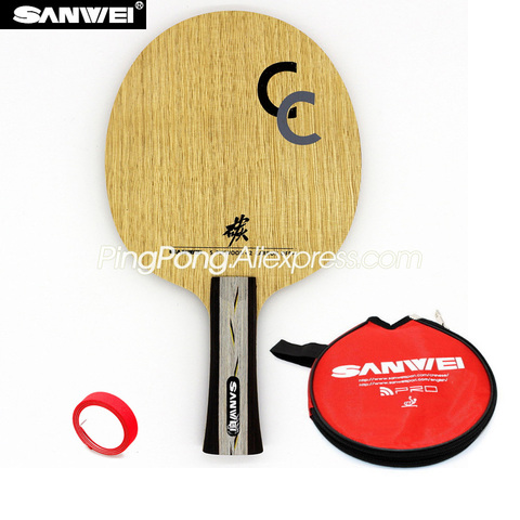 SANWEI CC Carbono (5 + 2 de carbono, bolsa libre y cinta de borde) SANWEI hoja de tenis de mesa/SANWEI raqueta, pala de Ping Pong Original/Pala ► Foto 1/5