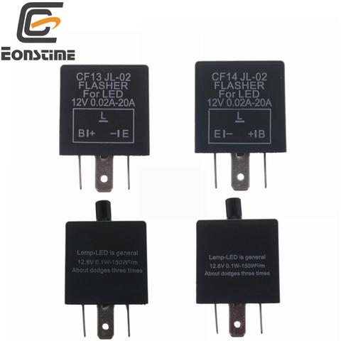 Eonstime 3 pines de la motocicleta del coche Universal ajustable luz LED de intermitente Flasher Relay 12V 0.02A-20A ► Foto 1/6