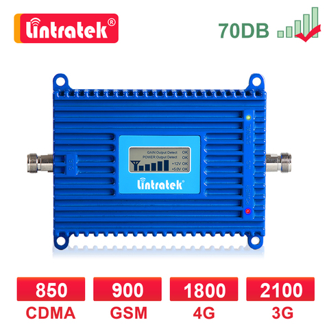 Celular amplificador GSM 2g 3g 4g de señal de 900, 2100, 1800 mhz, LTE WCDMA DCS 4G repetidor Internet llamada de voz Lintratek LCD dd ► Foto 1/6