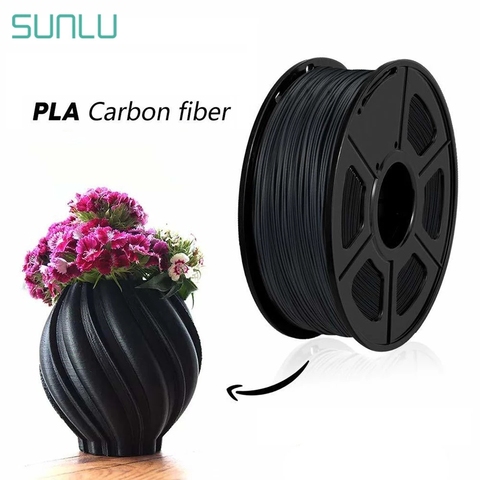 SUNLU-filamento de fibra de carbono PLA para impresora 3D, 1,75mm, 1KG, con carrete, sublimación no tóxica, los más vendidos ► Foto 1/6