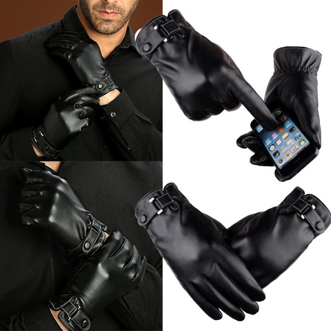 Más guantes de terciopelo 2022 de cuero genuino para hombre guantes de piel de oveja guantes a prueba de viento para mujer Otoño e Invierno guantes calientes ► Foto 1/6