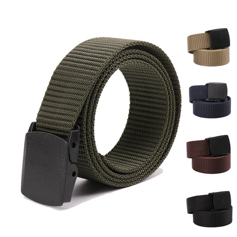 Cinturón cuero negocios de lujo genuino para hombre, tela de Nylon militar, cinturón táctico para exteriores, cinturones de estilo militar para hombre ► Foto 1/6