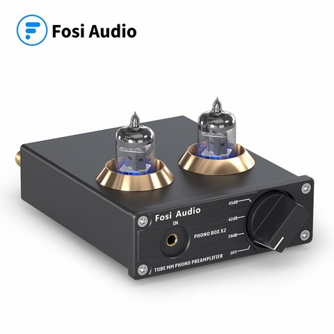 Fosi-preamplificador de Phono de Audio para fonógrafo tocadiscos, Mini amplificador estéreo de Audio HiFi, caja de amplificador de tubo de vacío X2 para bricolaje ► Foto 1/6