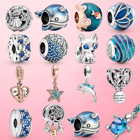 2022 nuevo, servicio de triangulación de envíos de Plata de Ley 925 de serie con diseño marino cuentas del encanto Fit Original Pandora Charm pulsera regalo de la joyería ► Foto 1/6