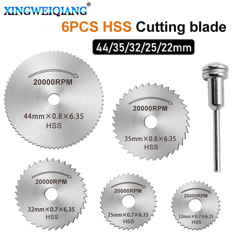 Minisierra rotativa HSS, herramienta de corte de metal, disco de corte de madera, eje de corte, 6 uds. ► Foto 1/6