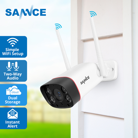 SANNCE-cámara IP de vigilancia inalámbrica para exteriores, videocámara de seguridad CCTV con visión nocturna, HD, 3,0mp, WiFi, resistente al agua ► Foto 1/6