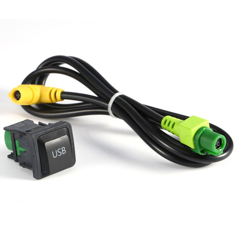 Arnés de Cable de interruptor auxiliar USB para coche RCD510 rss315 para VW para Golf MK6 para MK5 para Sagitar para ► Foto 1/6
