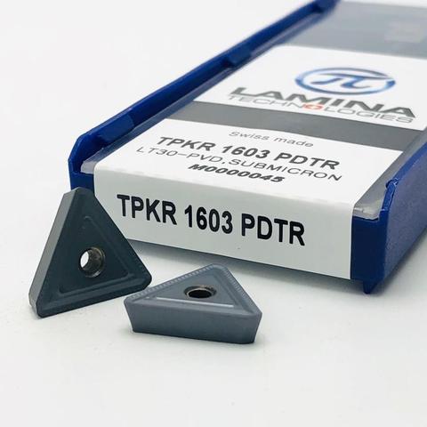 Herramienta de torneado externo con revestimiento PVD, hoja de aleación dura TPKR1603 TPKR 1603 PDTR LT30, mecanizado de hoja CNC de acero inoxidable ► Foto 1/6