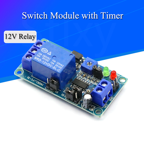Módulo de relé de tiempo Normal de 12V CC, relé temporizador de tiempo abierto, interruptor de Control, potenciómetro ajustable, indicador LED ► Foto 1/6