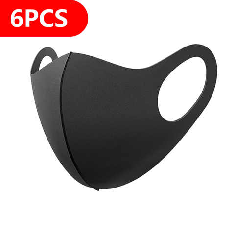 Mascarilla de protección facial Unisex, máscara para polvo reutilizable, lavable, para niebla, Mundschutz, color negro, 6 uds. ► Foto 1/6