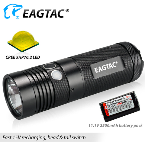 EAGTAC-linterna LED SX30L3-R XHP70.2, antorcha compacta de 4850 lúmenes, cinco salidas, con batería recargable de 18650 ► Foto 1/6