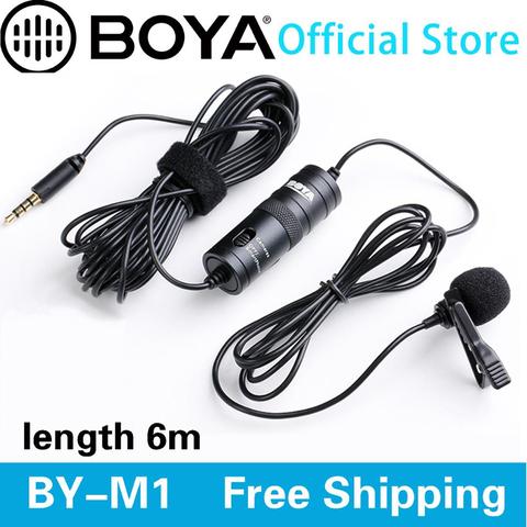 BOYA BY-M1 Cámara omnidireccional de solapa condensador transmisión micrófono profesional para Canon cámara DSLR iPhone 8 10 7 6 ► Foto 1/6