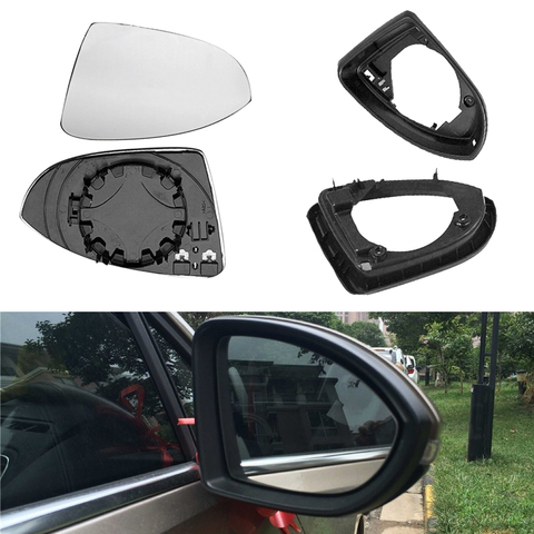 Espejo con cristal calefactado para VW, para Golf 7 MK7 2014-2017, embellecedor de cristal de espejo lateral, tapa de la cubierta del espejo retrovisor, carcasa ► Foto 1/6