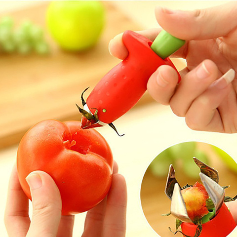 1PC de Huller fruta original de removedor de Gadget de tomate tallos crores cuchillo para fresas removedor de tallo herramientas de cocina ► Foto 1/6