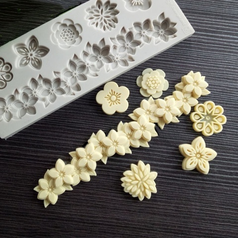 Flores de Fondant de silicona molde para tarta DIY circunferencia molde suave molde de caramelo ► Foto 1/5