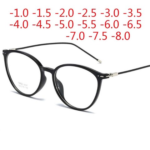 Gafas graduadas para miopía, lentes de ojo de gato para hombre y mujer, dioptrías-0,5-1,0-2,0-2,5-3,0-4,0 a 8,0 ► Foto 1/6