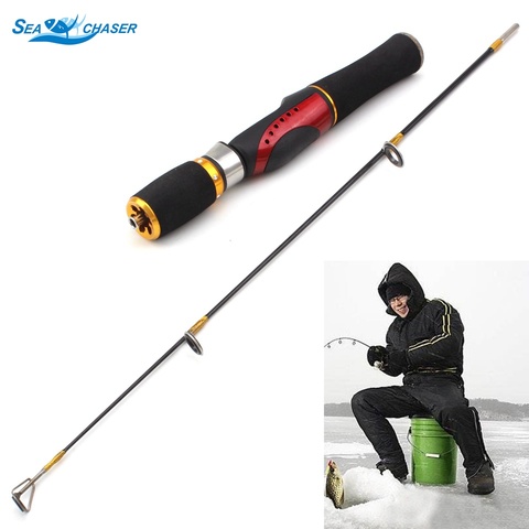 ¡Promoción! 65cm 90g invierno pesca caña de pesca en hielo comedero pesca de carpa Polo carbono 2 Sección varilla giratoria ► Foto 1/6