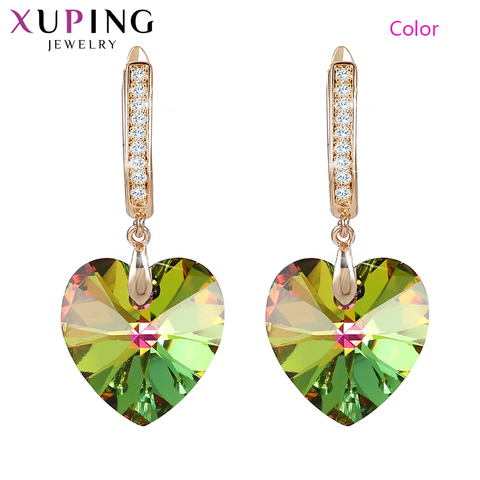 Xuping Jewelry-pendientes de cristal con forma de corazón para niña, joyería de San Valentín, regalo exquisito 20509 ► Foto 1/6