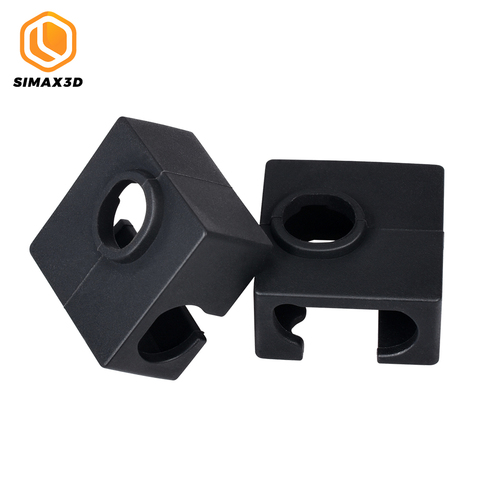 Cubierta de silicona MK8 para bloque de calentador, bloque de aluminio Hotend CR10S PRO Ender 3, extrusora, piezas de impresora 3D, color negro, 2 uds. ► Foto 1/6