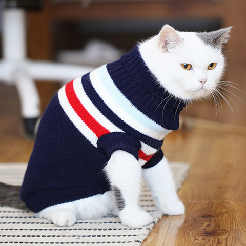 Invierno Gato suéter traje de mascota ropa cálida para Mascotas Gato ropa para gatos Katten Kedi Giyim Mascotas Gato Mascotas productos para animales ► Foto 1/6