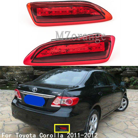 1Set LED Reflector de parachoques trasero para el Toyota Corolla 2011 a 2012 para Lexus CT200h lente roja aparcamiento lámpara de advertencia accesorios de coche ► Foto 1/6