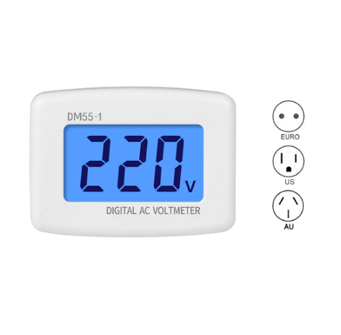 Medidor de voltaje Digital LCD, voltímetro enchufable con retroiluminación azul, medidor de voltaje plano de pared, 80-300V AC, US AU EU, novedad de DM55-1 ► Foto 1/4