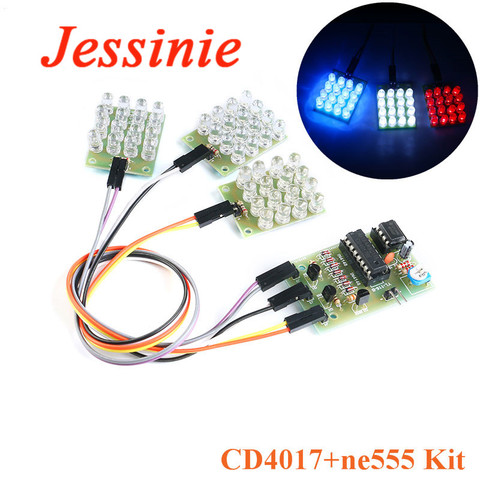 Kit de luces estroboscópicas CD4017 + NE555, conjunto de luces LED parpadeantes de explosión, Kit electrónico de aprendizaje, diseño de producción ► Foto 1/4