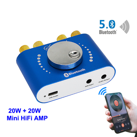 Miniamplificador Bluetooth 5,0, potencia de Audio Digital, Clase D, 30W ~ 200W, estéreo HiFi, tarjeta de sonido de música, USB, 20W + 20W ► Foto 1/6