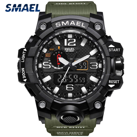 SMAEL los hombres de moda de marca deportes Relojes hombres analógico de cuarzo reloj militar hombre S Shock reloj de los hombres es de 1545 Relojes masculino ► Foto 1/6