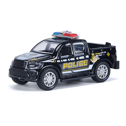 Camioneta de aleación fundida para niños, modelo de camión de rescate, escala 1:43, coche de serie policial para niños, vehículo de rescate para tirar hacia atrás, juguete para niños, regalo S029 ► Foto 1/6