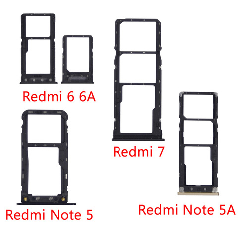 Tarjeta Sim Micro SD bandeja toma ranura adaptador para XiaoMi Redmi Note 6 6A 7 5A 5 titular partes ► Foto 1/6
