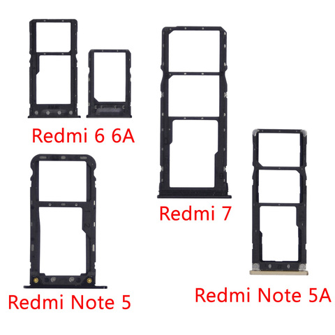 Nano SIM/Micro tarjeta SIM bandeja soporte Micro SD ranura de tarjeta  adaptador para Xiaomi Redmi Note 5 Pro (negro)