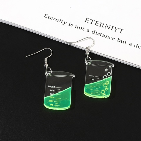 Pendientes acrílicos en forma de Mini vaso para mujer y niña, aretes colgantes exagerados, creativos, a la moda ► Foto 1/4