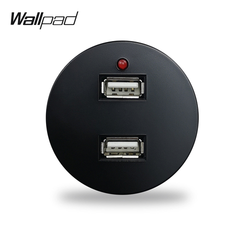 Wallpad L6 negro blanco 2.4A doble puerto de carga USB Módulo de enchufe de pared compatible con placas L6 Combinación libre DIY ► Foto 1/5