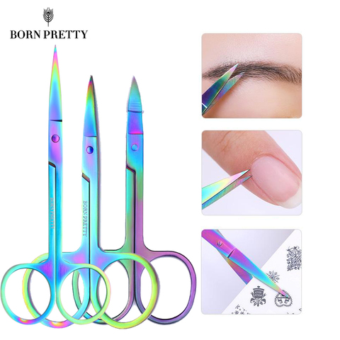 BORN PRETTY-Tijeras para cutículas de uñas, manicura de acero inoxidable, cortador de borde de la uña, cortauñas producto para eliminar la piel muerta ► Foto 1/6