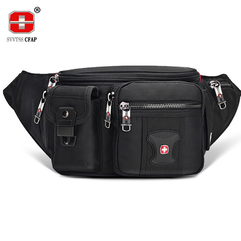 Multifuncional paquete de la cintura unisex casual Fanny Pack hombres cinturón bolsa teléfono bolsos mujeres negro más bolsillos bolso de la cintura pequeña masculino ► Foto 1/6