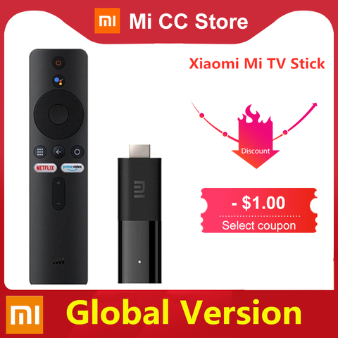 Xiaomi-Mi TV Stick 2k HDR, dispositivo con con Android TV 9.0, versión global, dispone de wifi y Bluetooth 4.2, 1GB y 8GB, repetidor, es compatible con el asistente de Google, dongle, en stock ► Foto 1/6