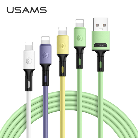 USAMS Usb Cable para iphone 11 pro max Xs Xr X SE 8 7 6 plus 6s 5s ipad aire mini 4 rápida cable de carga para iluminación Cable de cargador ► Foto 1/6