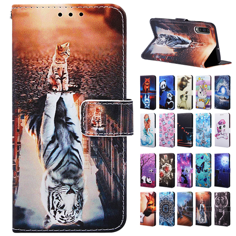 Funda de cuero para Samsung Galaxy A10 A20 A30 A40 A50 A70 A80 A20e A10s A30s A50s A20s teléfono caso Coque pintado cartera cubierta ► Foto 1/6