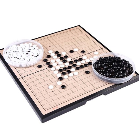 Weiqi-juego magnético plegable de ajedrez para niños, juego de mesa de rompecabezas de ajedrez de 19x19 líneas, acrílico negro y blanco ► Foto 1/6