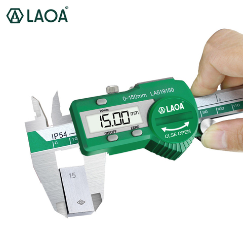 LAOA-calibrador Vernier Digital, medidor electrónico de acero inoxidable, resistente al agua, herramienta de medición de 0-150mm, Regla de medición ► Foto 1/6