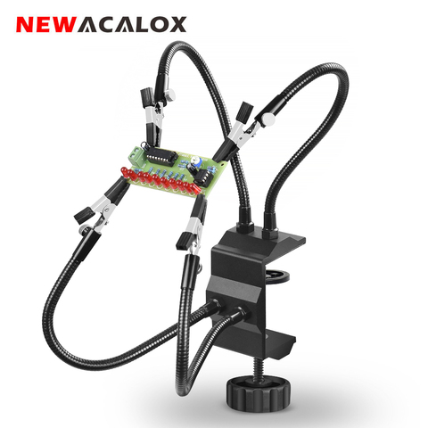 NEWACALOX abrazadera Estación de soldadura de PCB Clip de cocodrilo de soldadura mano herramienta de tercera mano para reparación de soldadura ► Foto 1/6