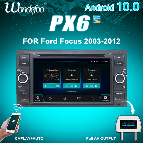 DSP IPS Android 8,0/8,1 2 din DVD del coche para Ford Mondeo Ford S-max Focus C-MAX Galaxy Fiesta tránsito de fusión con reproductor multimedia ► Foto 1/6