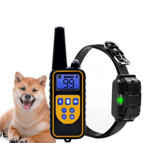 Eléctrica perro Anti-Collar de corteza impermeable recargable mascota de Control remoto Collar de entrenamiento con pantalla LCD perro Collar para ladridos ► Foto 1/6