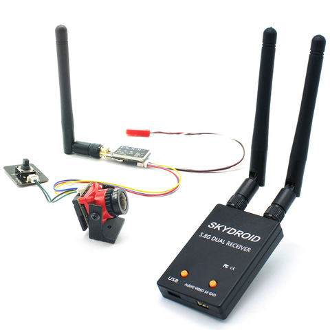 5,8G receptor FPV UVC Video enlace descendente OTG VR teléfono Android Dual antena con 5,8G de 40CH VTX y 2,1mm CMOS lente 1200TVL Cámara fpv ► Foto 1/6