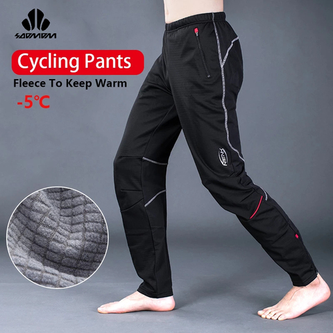 SOBIKE-Pantalones largos para bicicleta de invierno para hombre y mujer, calzas cálidas para ciclismo de montaña o de carretera, resistentes al viento y al agua ► Foto 1/6