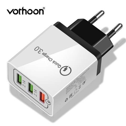 Vothoon-cargador rápido USB 3,0, adaptador de corriente de pared para iPhone xs, Samsung, Xiaomi, teléfonos móviles QC3.0, cargador rápido de viaje ► Foto 1/6