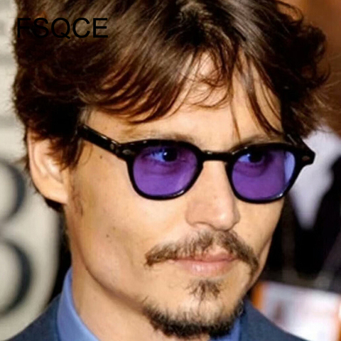 Johnny Depp-gafas De Sol redondas De estilo moderno, lentes De Sol redondas con tintado transparente De marca De lentes, De diseño para fiestas y espectáculos ► Foto 1/6