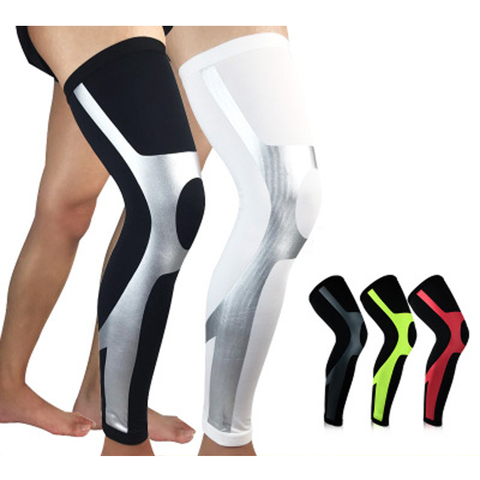 1 Uds protectores de rodilla deportivos transpirables calentadores largos de rodilla compresión funda de pantorrilla voleibol fútbol Running rodilleras ► Foto 1/6